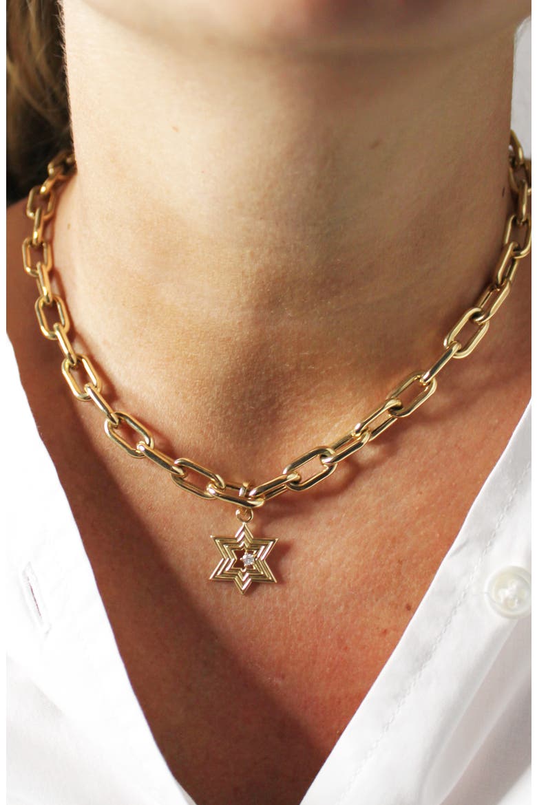 Groovy Star of David Hinged Charm, Alternate, color, YELLOW