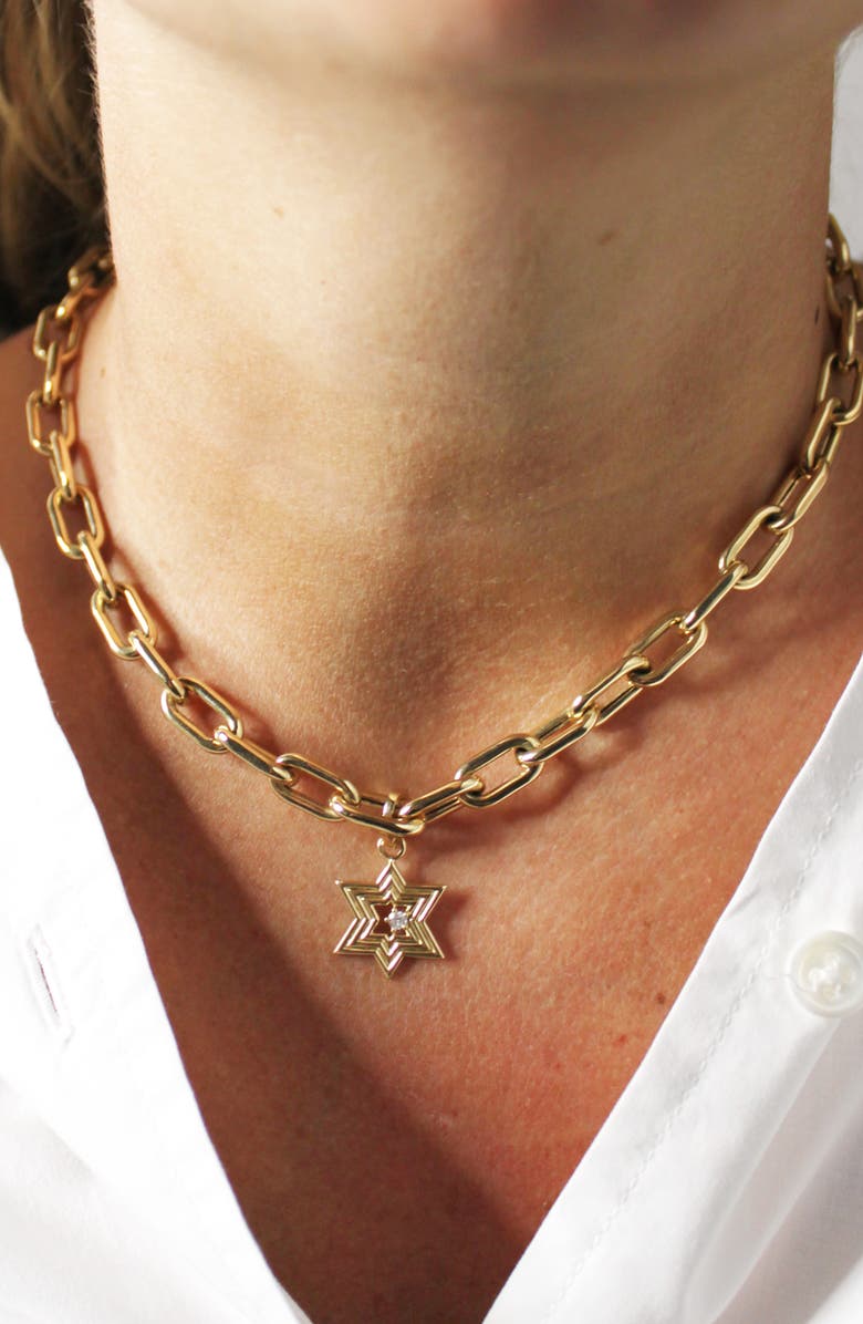 Adina Reyter Groovy Star of David Hinged Charm, Alternate, color, Yellow