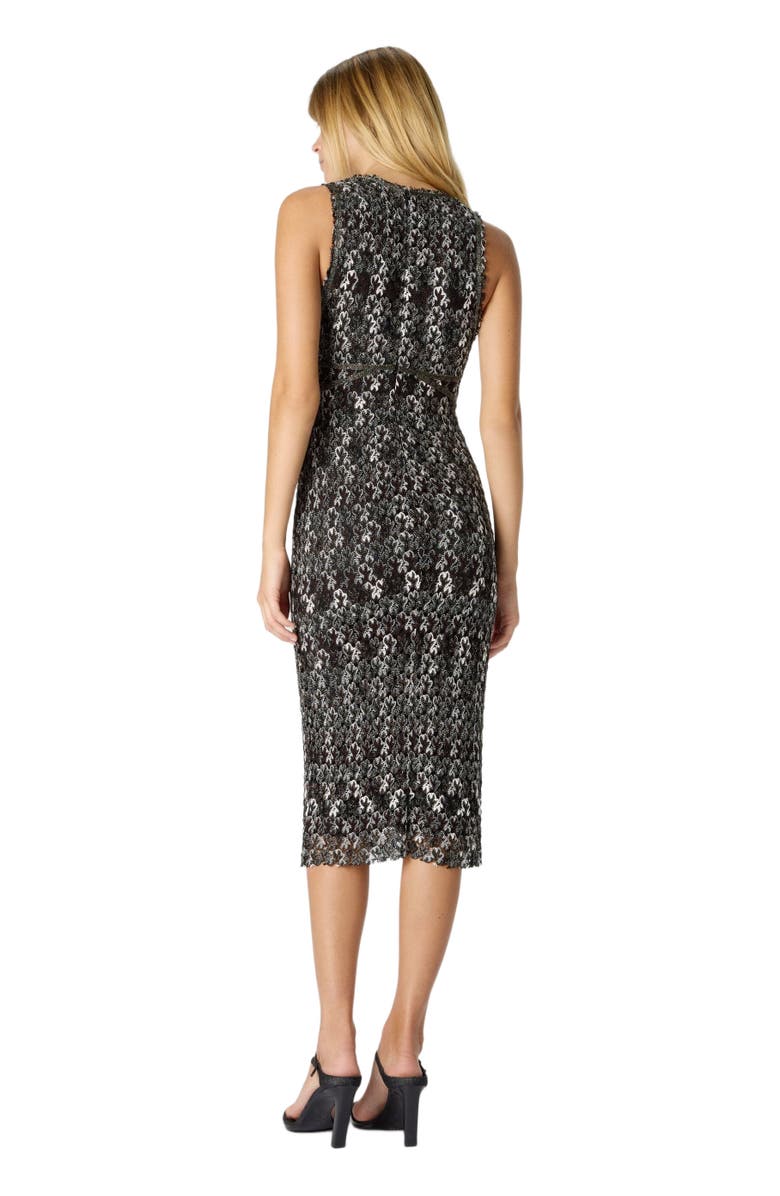Missoni Midi Dress With V-neck And Embroidered Lace, Alternate, color, Black 
Brown