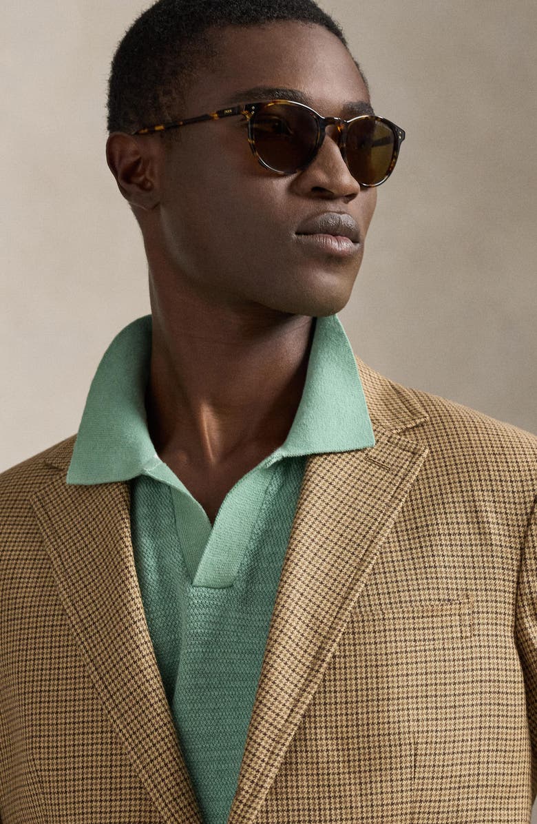 Polo Ralph Lauren Textured Seed Stitch Cotton & Linen Polo, Alternate, color, Faded Mint/ Deckwash White