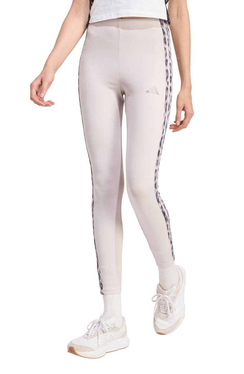 adidas 3-Stripe Leggings, Main, color, Ice Purple/ Multicolor