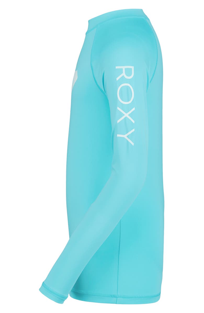 Roxy Kids' Whole Hearted UPF 50+ Rashguard Top, Alternate, color, Blue Radiance