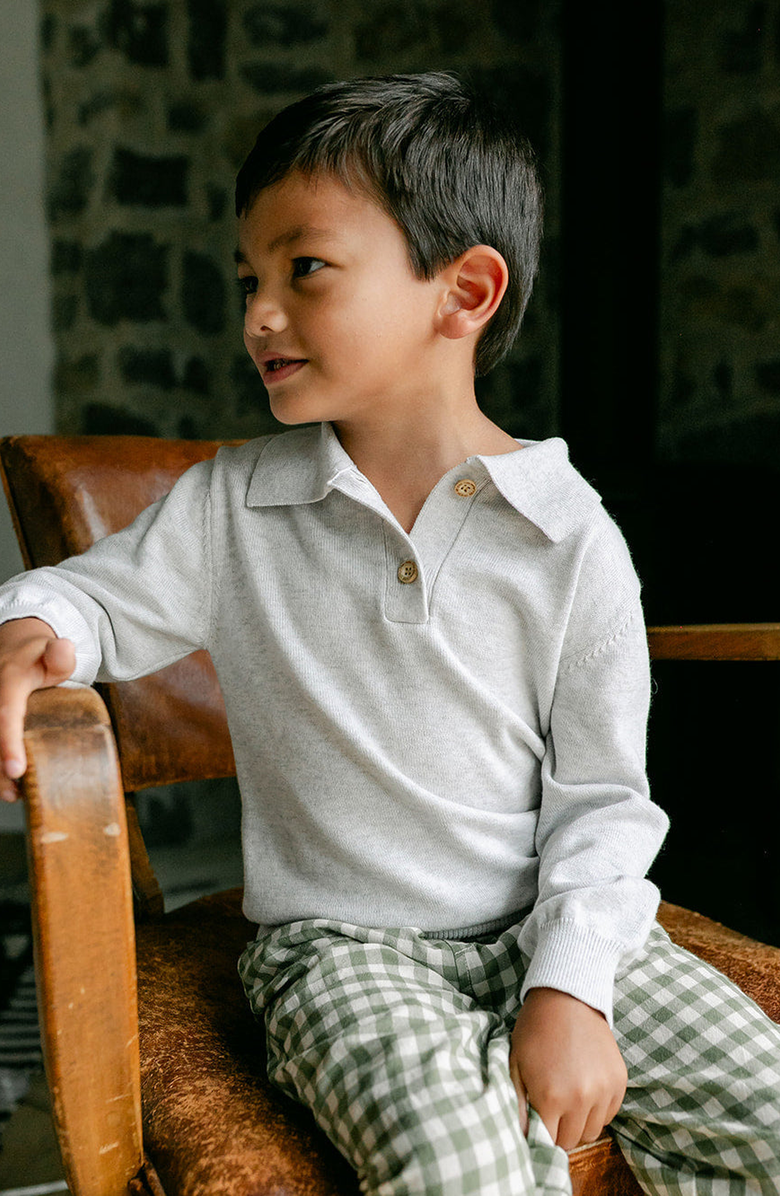 Little Paper Kids Reid Long Sleeve Polo, Alternate, color, Sweater Knit