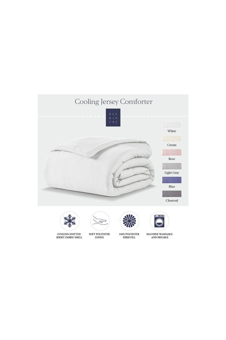 Cooling Jersey Fabric Down Alternative Comforter, Alternate, color, WHITE