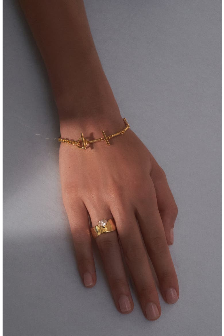 Cubic Zirconia Drift Ring, Alternate, color, GOLD