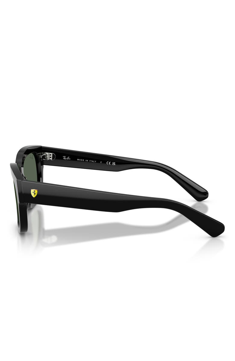 Ray-Ban 53mm Ferrari Square Sunglasses, Alternate, color, Black / Dark Green