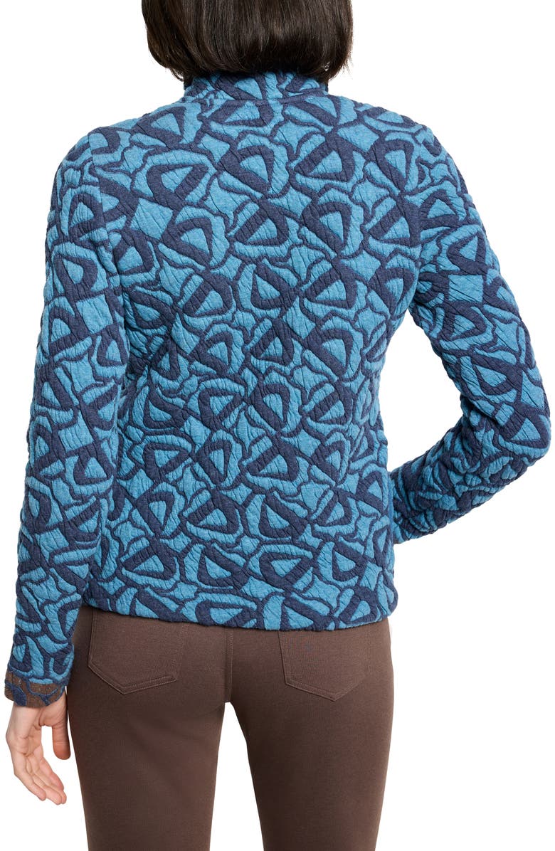 NIC+ZOE Quilted Faux Leather Trim Jacket, Alternate, color, Blue Multi