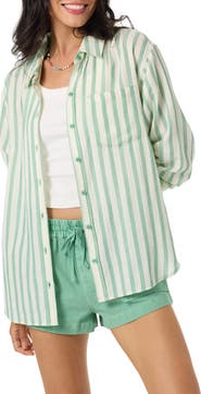 O'Neill Leni Stripe Relaxed Button-Up Shirt