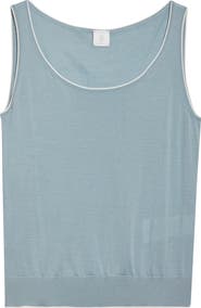 Eleventy Tipped Merino Wool Sweater Tank