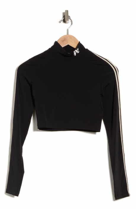 Mock Neck Long Sleeve Crop Top