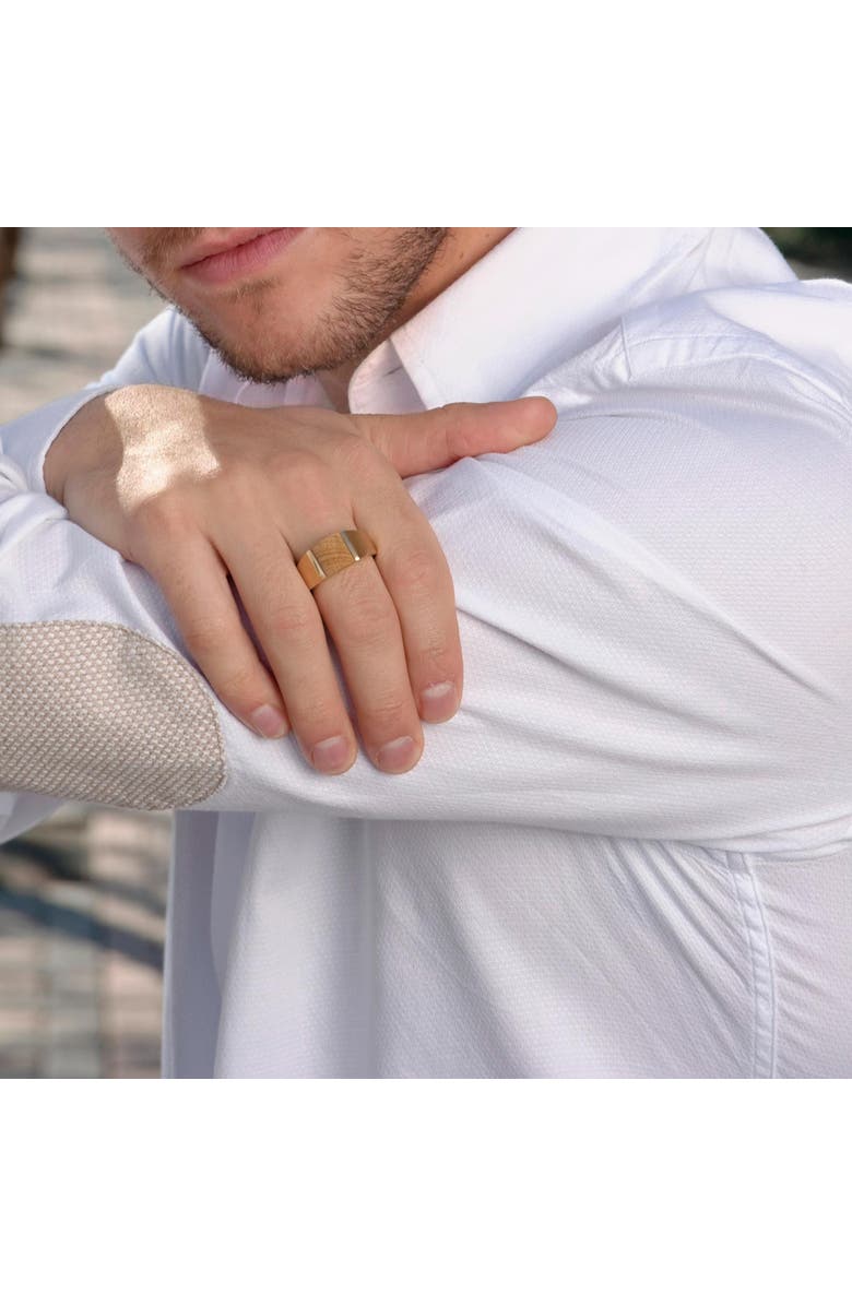 LuvMyJewelry Wood Jasper Sterling Silver Men Signet Ring, Alternate, color, 14Kt Gold Vermeil On Sterling
