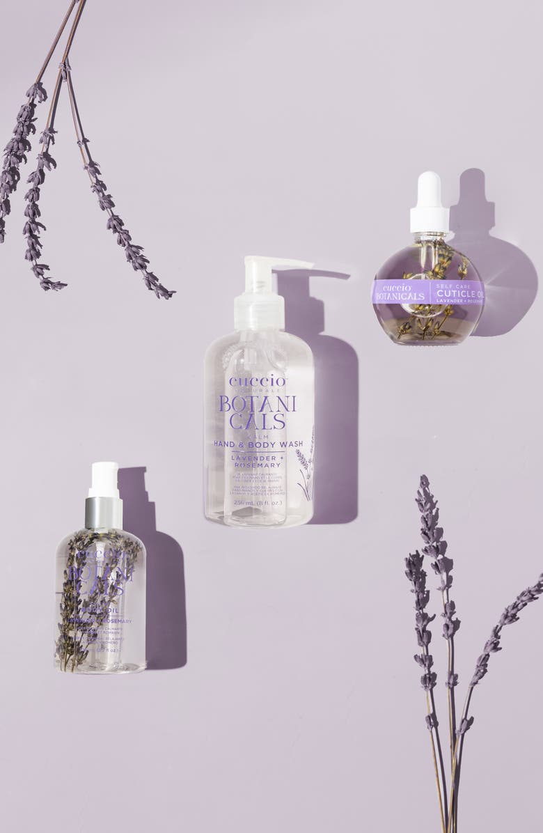 Cuccio Botanicals Lavender + Rosemary Body Care Essentials Starter Set, Alternate, color, Clear Bottles With Purple Writ