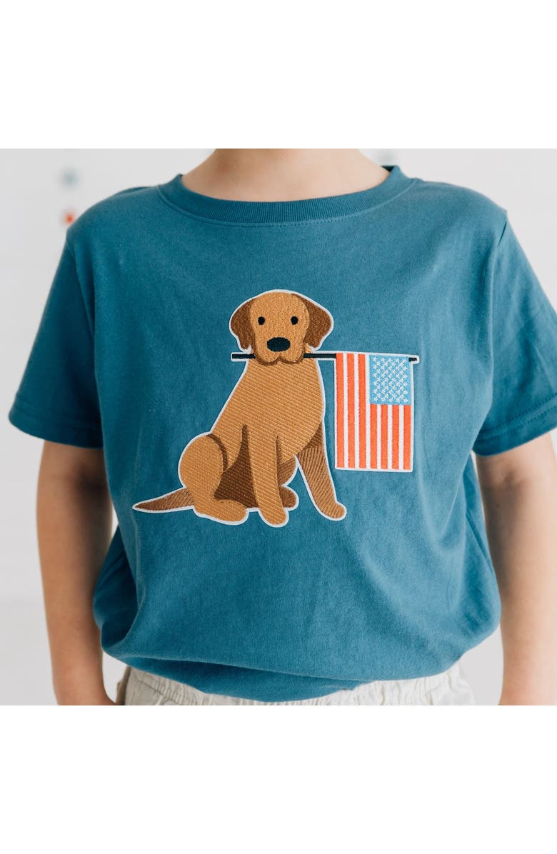 Sweet Wink Patriotic Pup Patch Short Sleeve T-Shirt, Alternate, color, Indigo