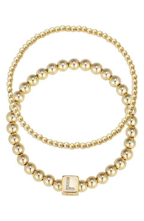 Set of 2 Gold Plated Stretch Bracelets