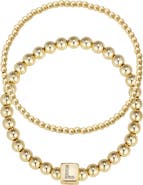 Adornia Set of 2 Gold Plated Stretch Bracelets