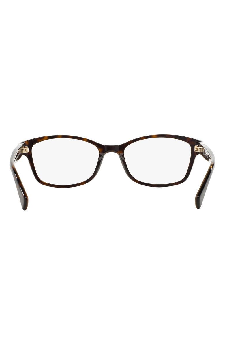 COACH 51mm Rectangular Optical Glasses, Alternate, color, Dark Tortoise