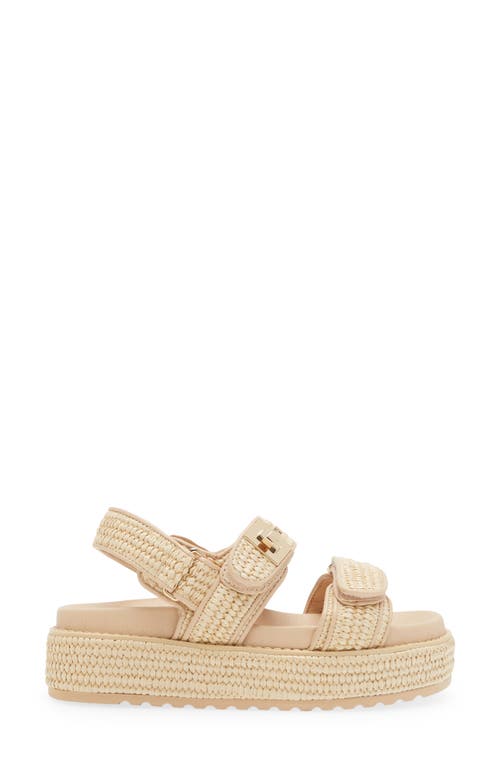 Steve Madden Bigmona Raffia Slingback Platform Sandal In Natural Raffia