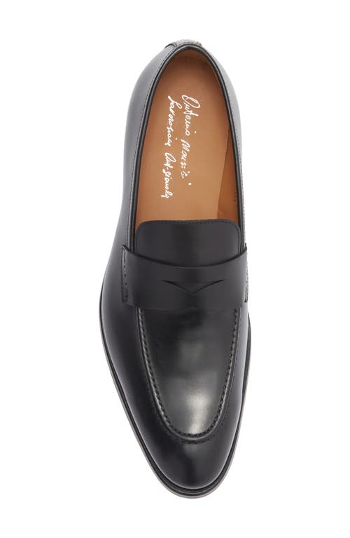 Antonio Maurizi Leather Penny Loafer In Black