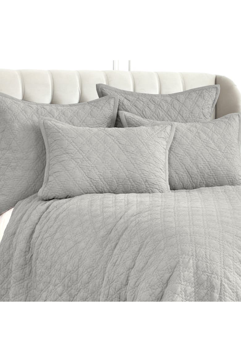 Emory 100% Cotton King Pillow Sham 20" x 36", Alternate, color, Grey