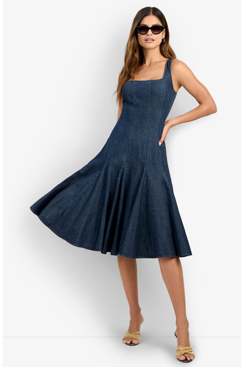 Casima Dress, Alternate, color, Indigo Denim