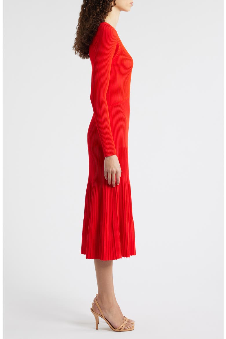 The Delaney Long Sleeve Rib Sweater Dress, Alternate, color, RED BLISS
