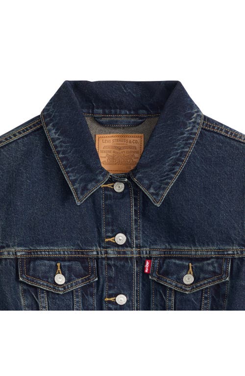Levi's Mob Wife Belted Denim Coat With Removable Faux Fur Collar In Blue