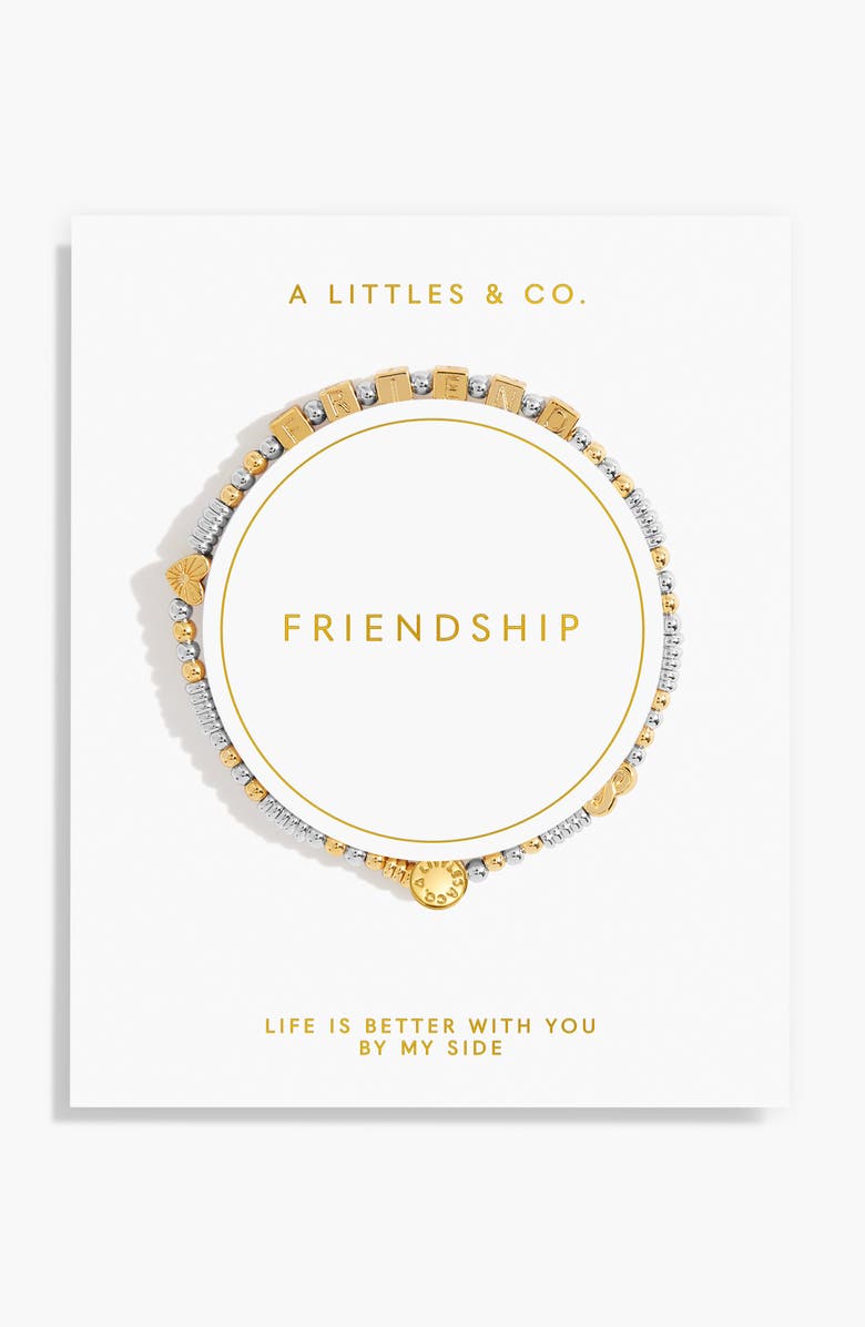 A Littles & Co Happy Little Moments 'Friend' Bracelet In Gold-Tone Plating, Alternate, color, Metallic Silver