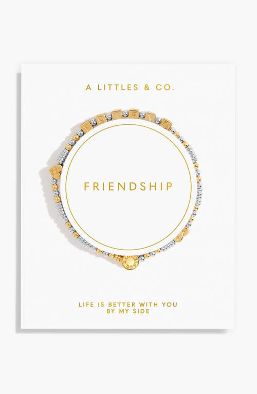 A Littles & Co. A Littles & Co Happy Little Moments 'friend' Bracelet In Gold-tone Plating In Silver