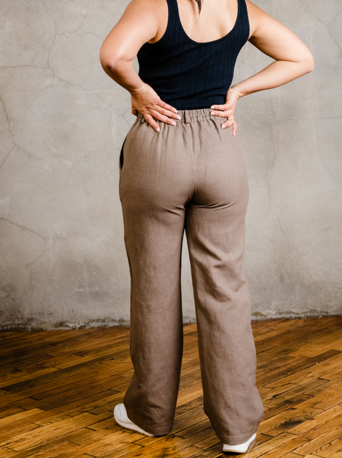 Able Claire Linen Pant In Driftwood