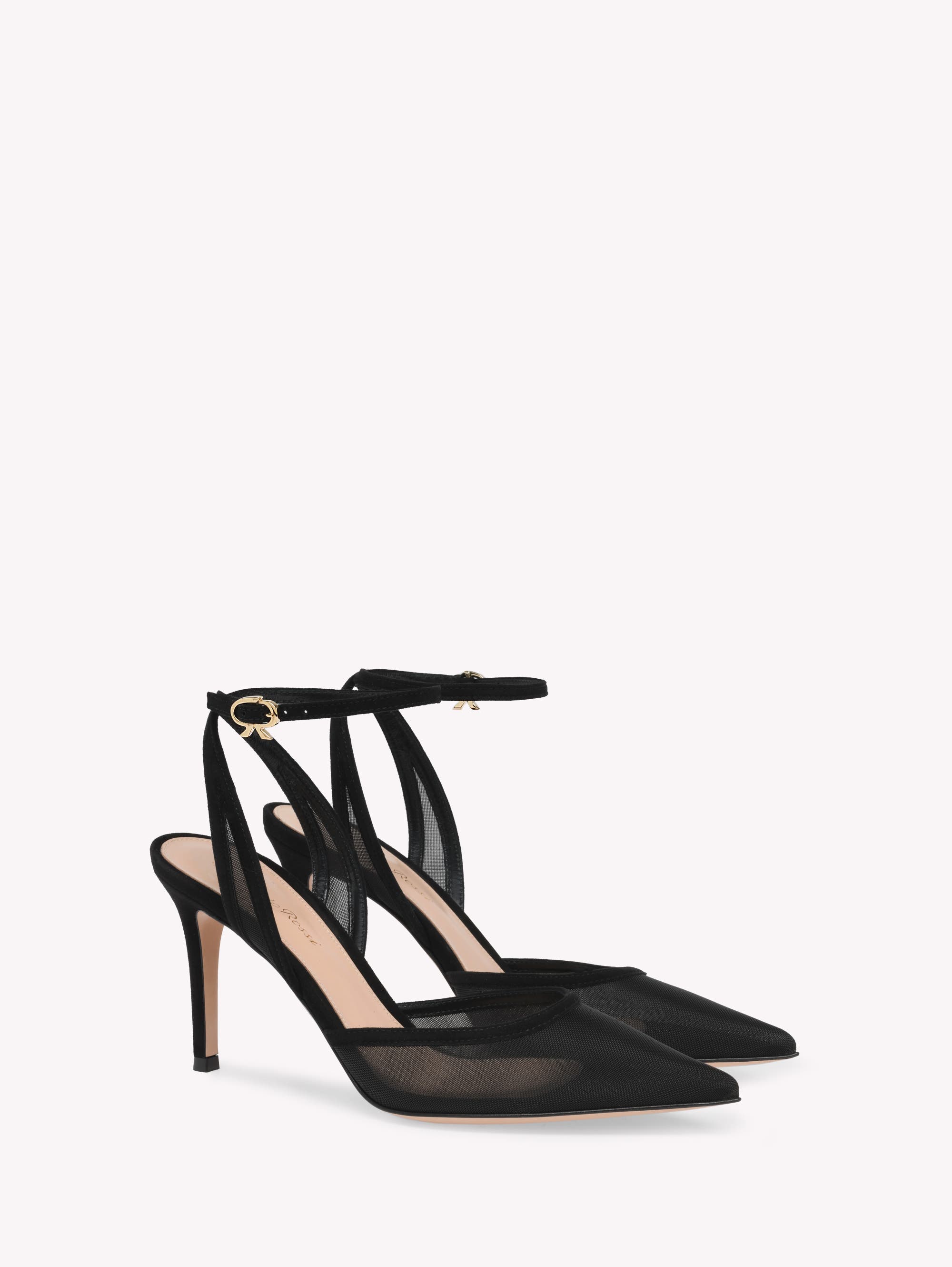 Gianvito Rossi Dorotea D'Orsay 85 Ankle Pump, Alternate, color, Black Fabric