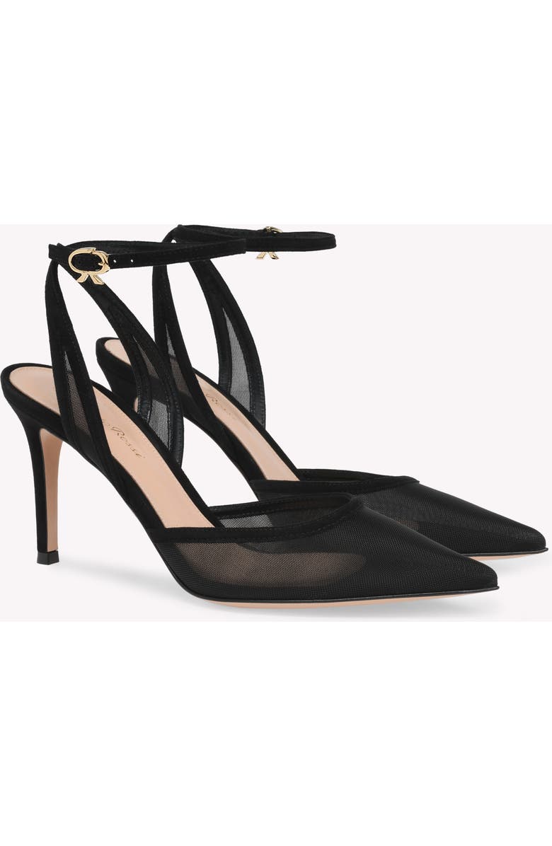 Gianvito Rossi Dorotea D'Orsay 85 Ankle Pump, Alternate, color, Black Fabric