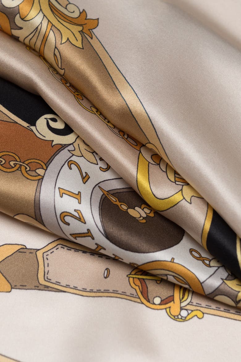 Moment in Time - Hand Rolled Silk Foulard for Women, Alternate, color, Gold