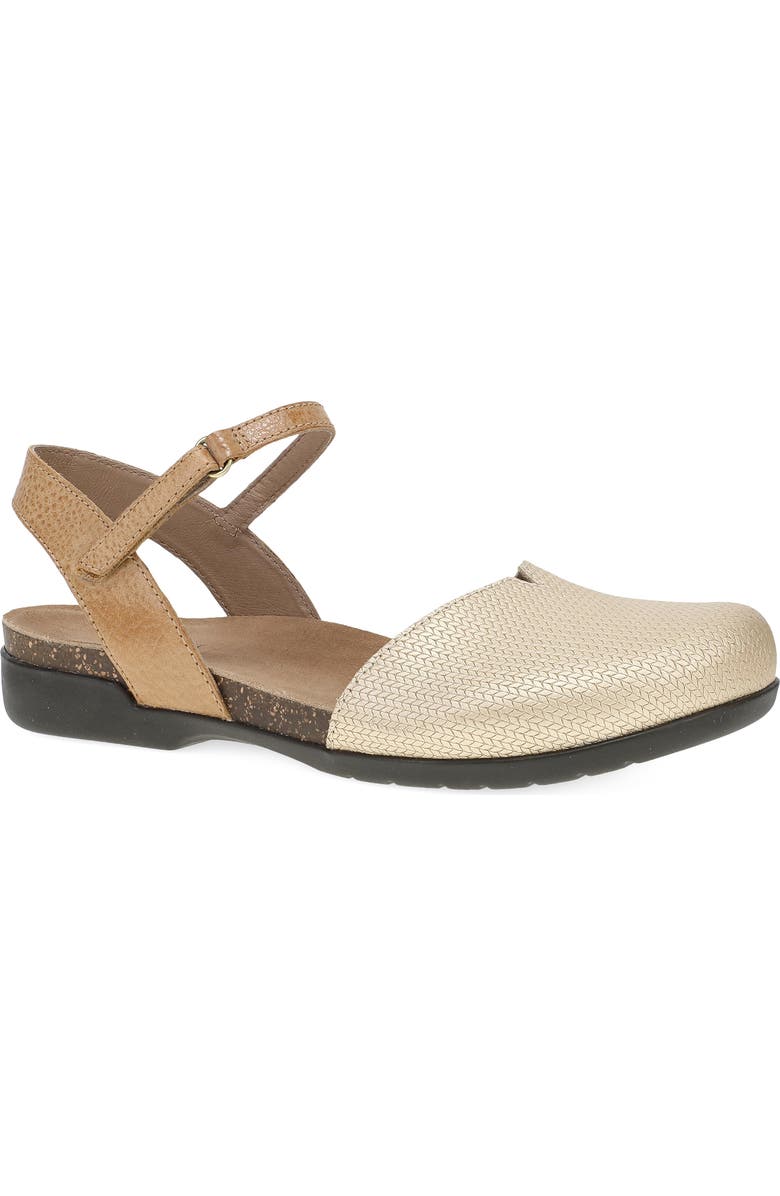 Dansko Rowan Flat, Main, color, Taupe Metallic