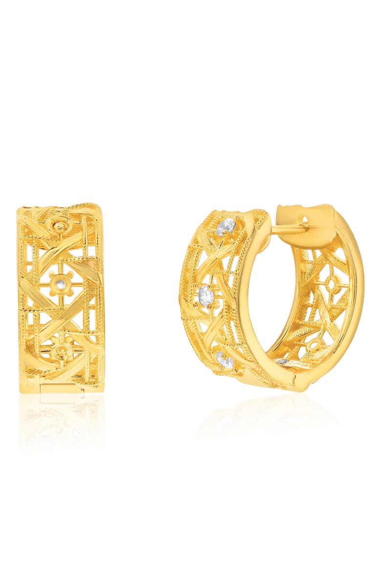 SUZY LEVIAN Golden Helix Cutout Huggie Hoops, Alternate, color, Yellow