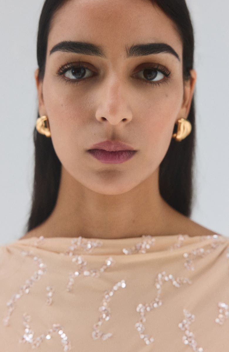 MANGO Long Sleeve Sequin Dress, Alternate, color,