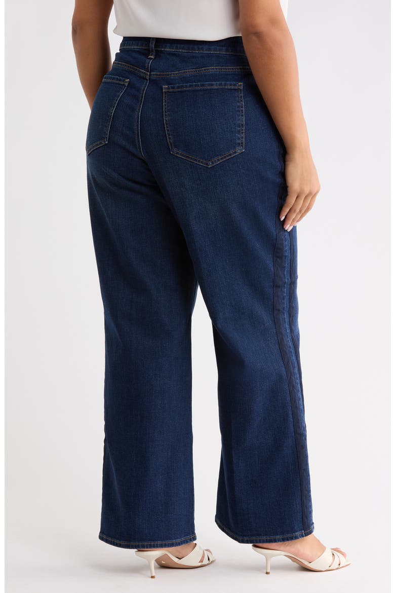 Teresa Tuxedo Stripe Wide Leg Jeans, Alternate, color, SKYLARK