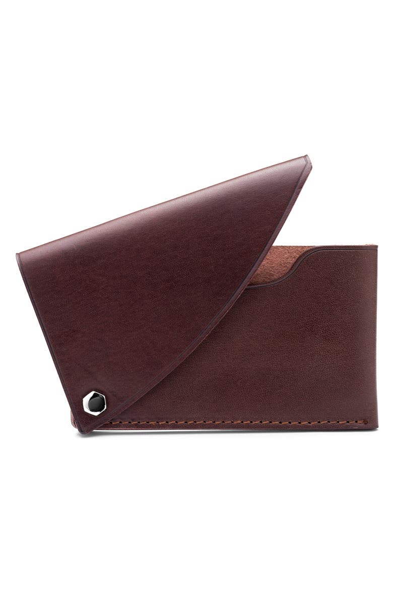 Italo Leather Flipper Card Case, Alternate, color, DARK BROWN
