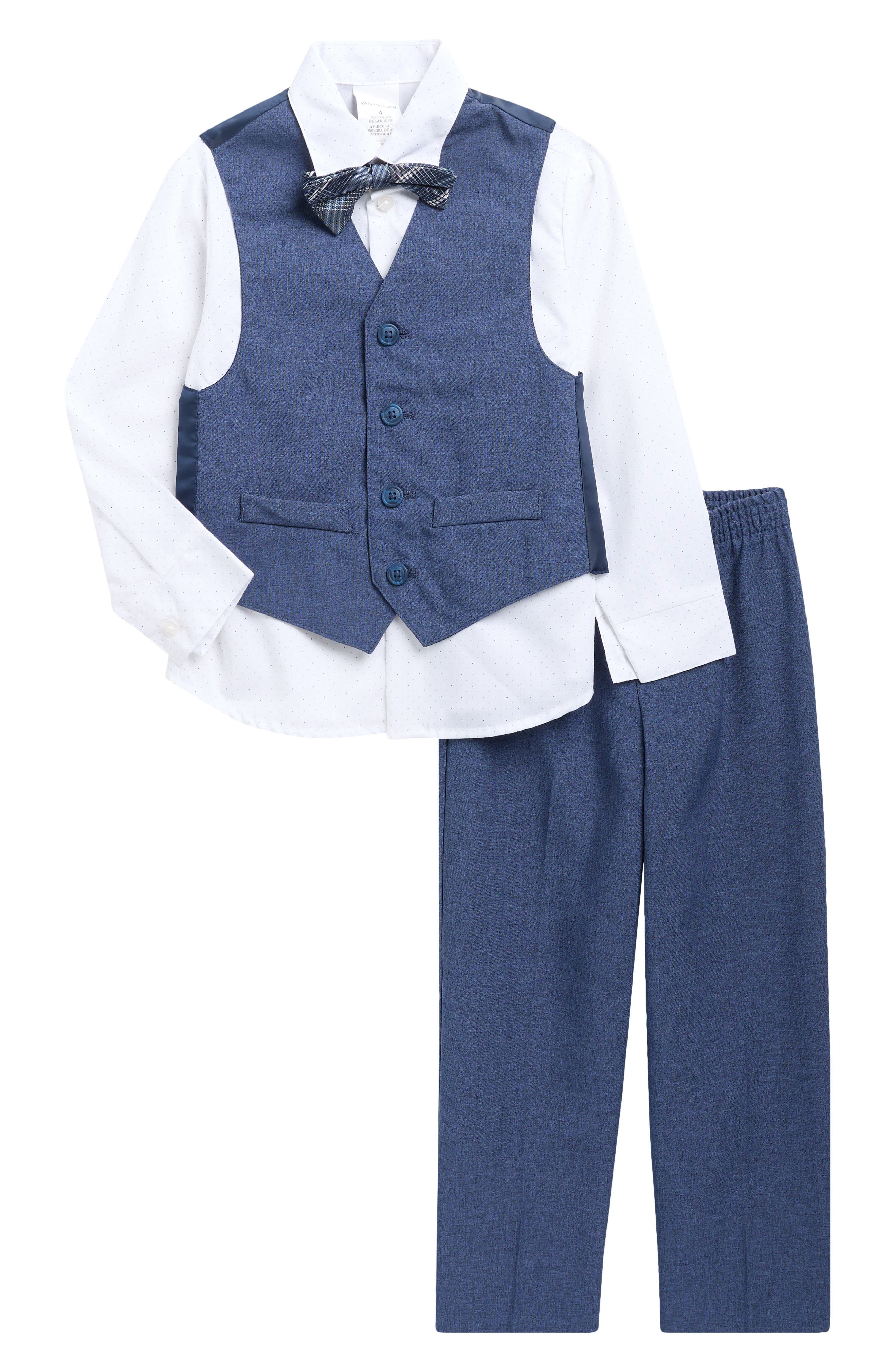VAN HEUSEN Kids' Vest, Button-Up Shirt, Pants & Bow Tie Set