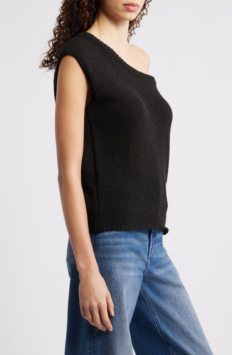 Petal & Pup Coco One-Shoulder Knit Top, Alternate, color, Black