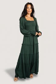 Baltic Børn Amanda Smocked Dotted Maxi Dress