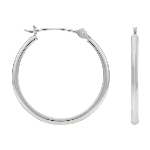 Donatello Gian Sterling Silver 20mm Hoop Earrings In Silver