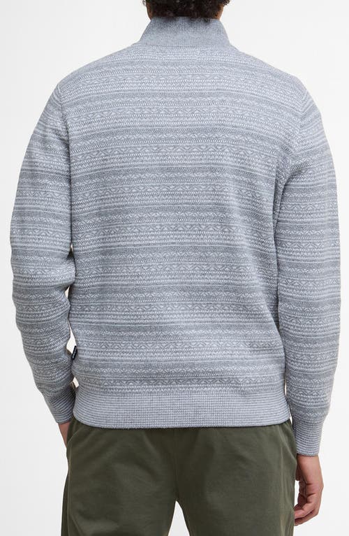Barbour Dartfield Quarter Zip Cotton & Wool Sweater In Gray