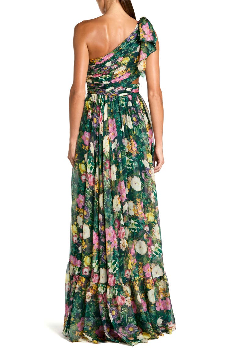 floral chiffon evening dress Pink Halter A Line Floral Chiffon Ruffled Formal Prom Dresses With Beading Pink / 00