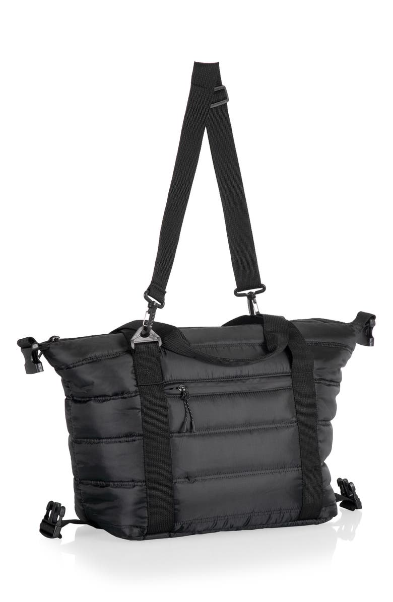 Picnic Time All-Day Quilted Washable Insulated Cooler Bag, Alternate, color, Obsidian Black