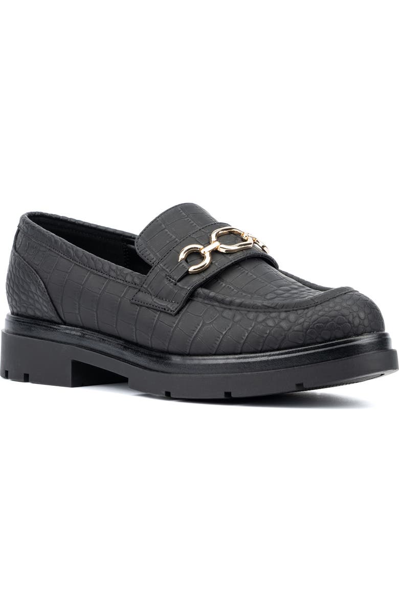 NEW YORK AND COMPANY Alodie Croc Embossed Faux Leather Loafer, Main, color,