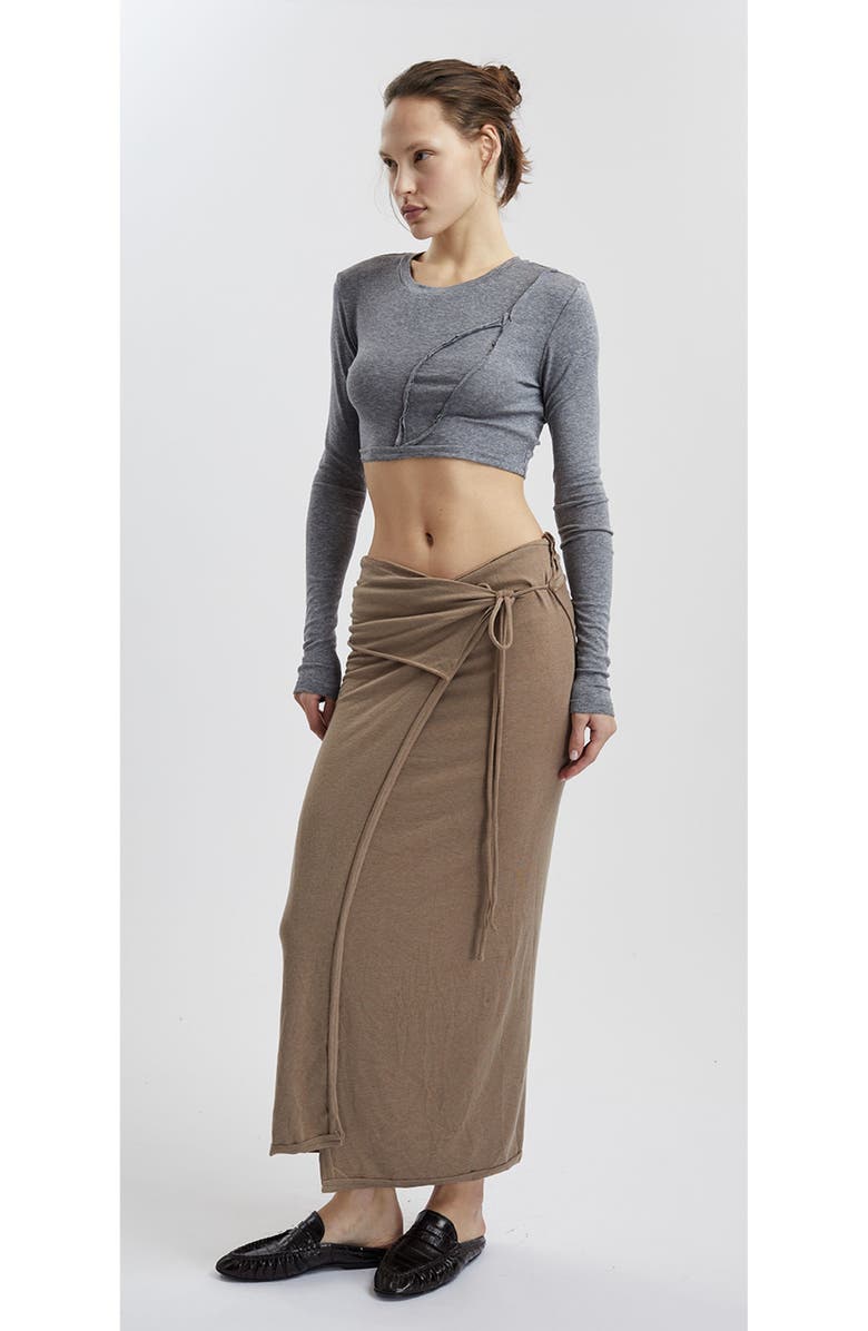 Mother of All Papper Wrap Skirt, Alternate, color, Brown