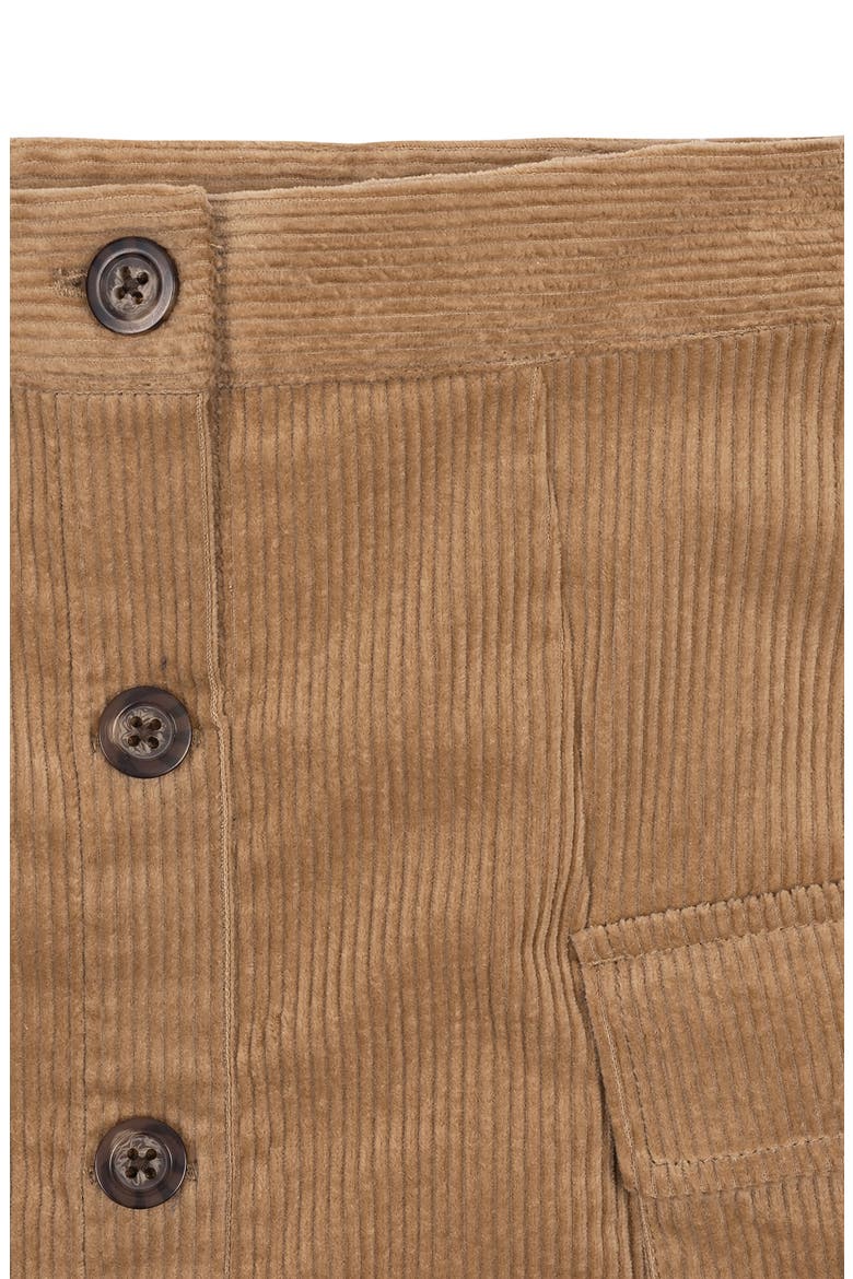 Kids' Organic Corduroy Button Front Skirt, Alternate, color, Medium Brown