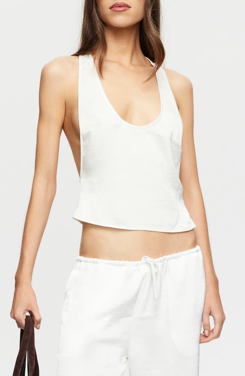 Bare Crop Satin Tank