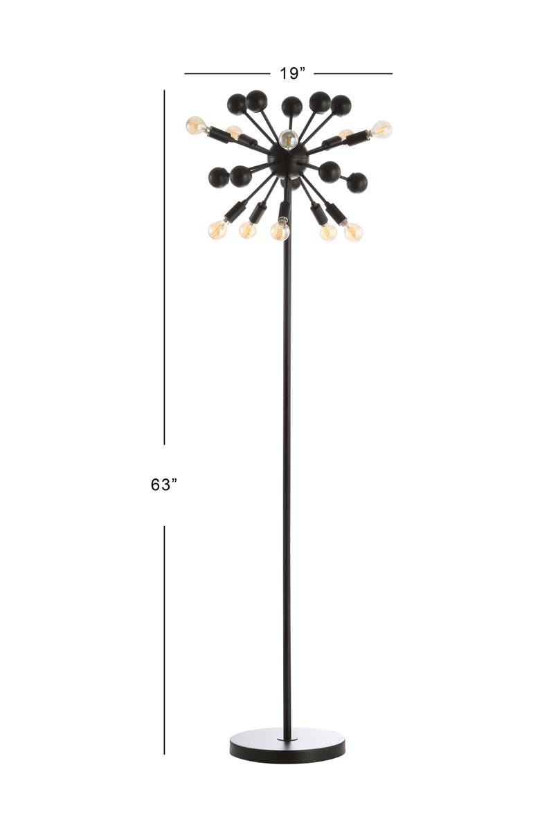 JONATHAN Y Orbit 10-Light 63" Modern Sputnik Metal LED Floor Lamp, Black, Alternate, color, Black