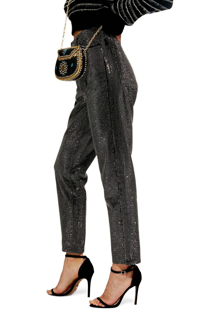 Topshop Pinstud Mom Jeans, Alternate, color, 